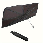 Car Sunshade Umbrella Black Polyester Foldable Windshield Sunblocker
