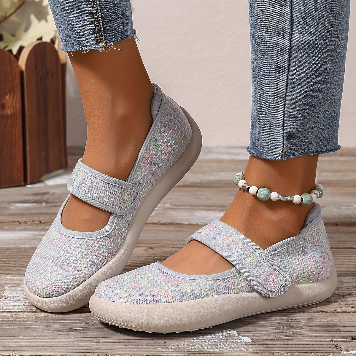 Zapatos planos casuales para mujer con suela suave y ligeros para caminar