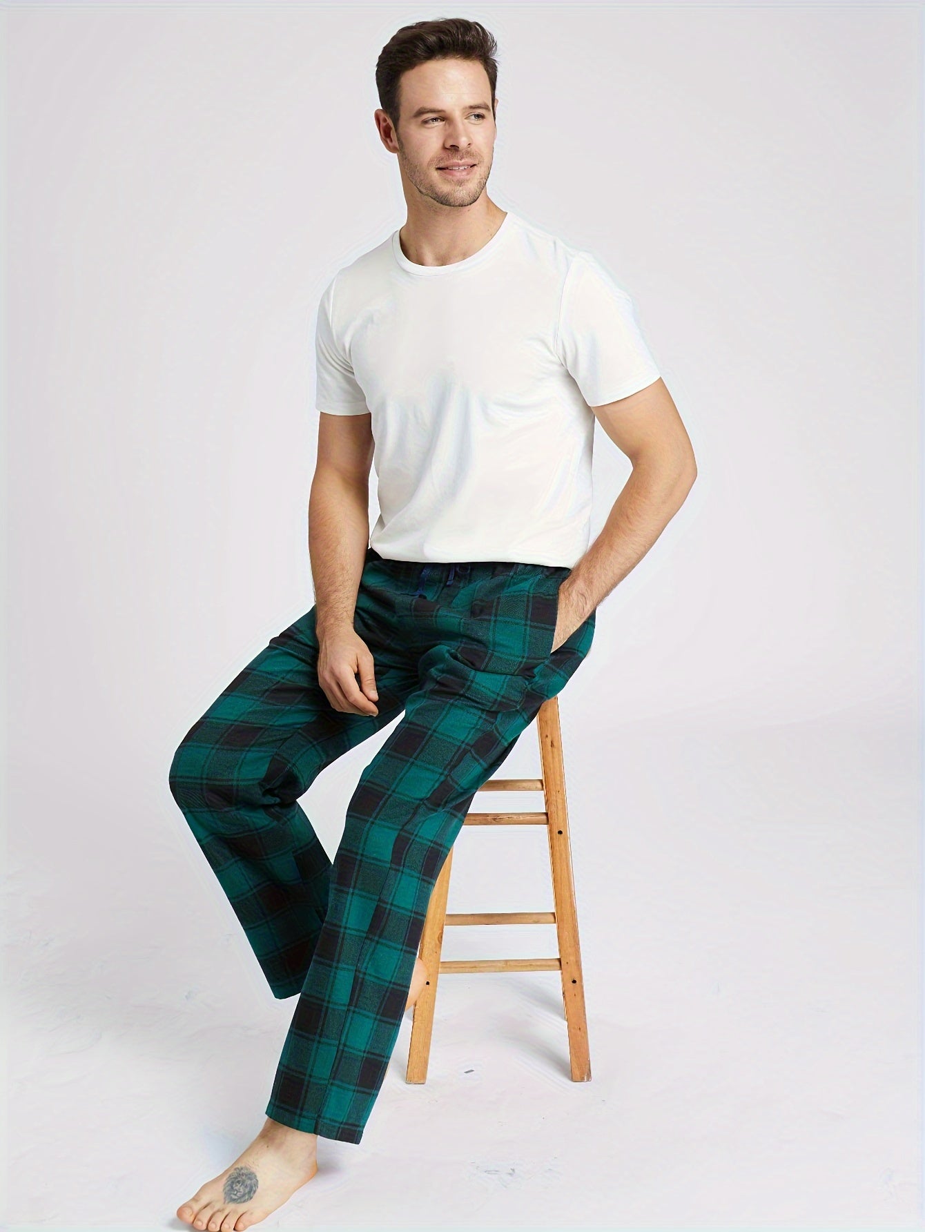 3 Katta O'g'il Bolalar Flanel Plaid Uxlash Shimlari, Cho'ntaklar bilan, Qopqoq, Tortish, KATTA O'lcham