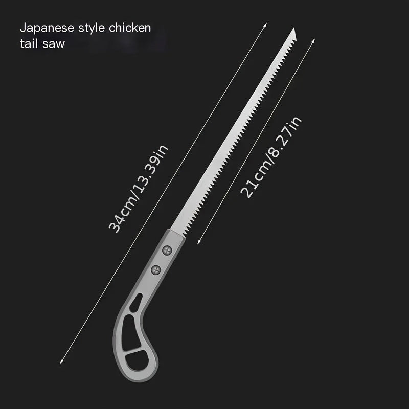 Sierra de mano pequeña para jardinería y tala con hoja de dientes finos