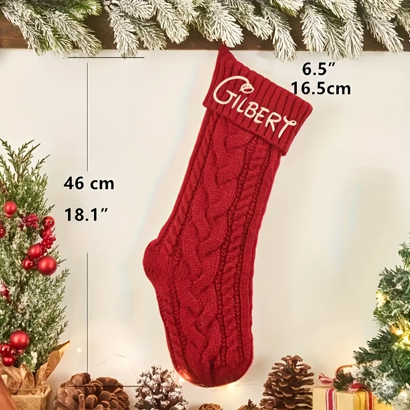 Red Snowflake Christmas Stockings with Names Personalized Embroidered Family Decor