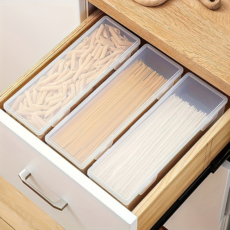 Set of 3 Large Clear Plastic Food Storage Containers with Lids