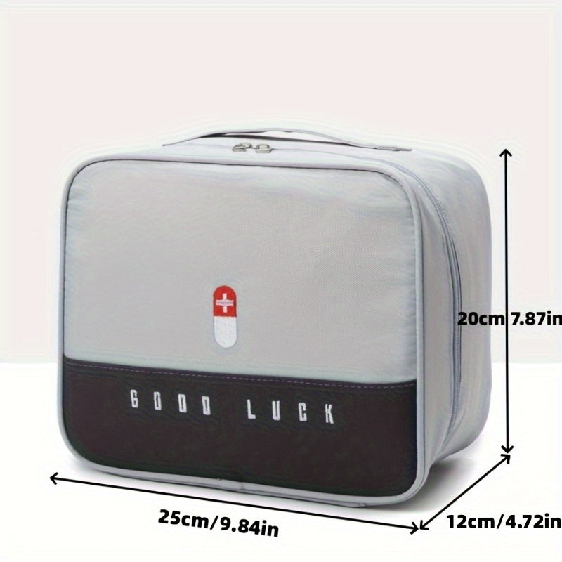 Portable Medicine Organizer Box Zipper Travel Storage Bag