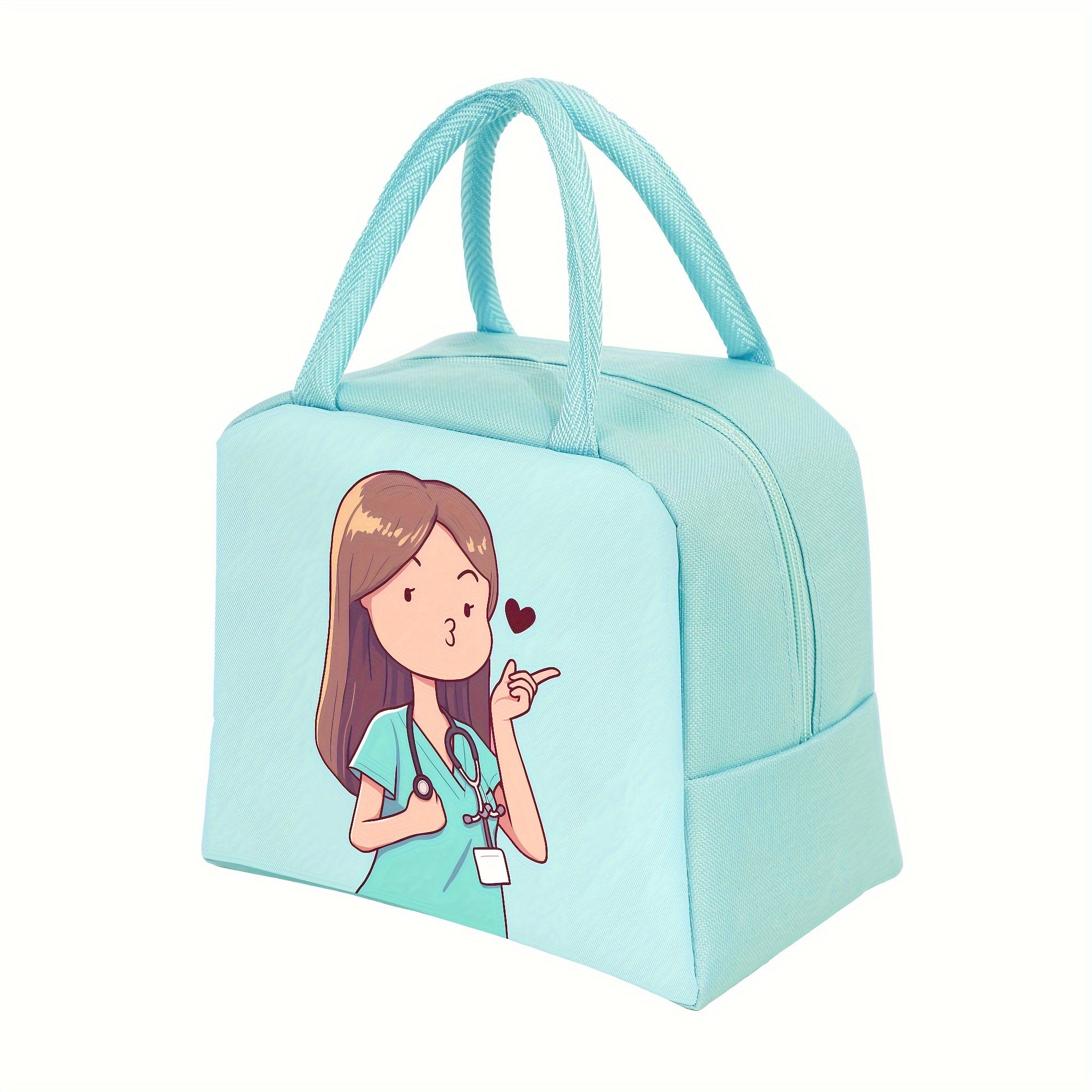 Insulated Lunch Tote for Work Travel or Picnic, Oxford Cloth, Easy Carry