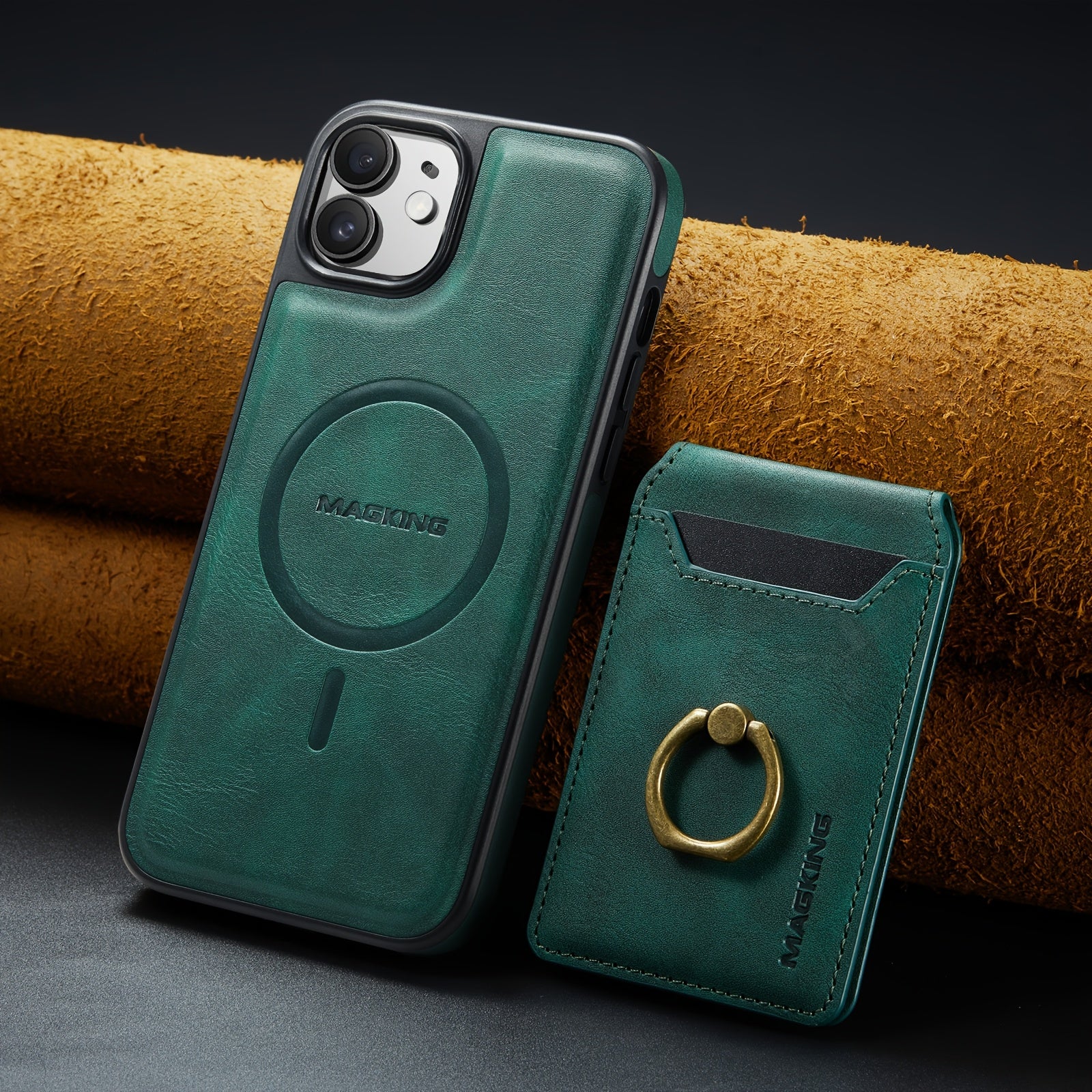 Detachable Faux Leather Phone Case with Magnetic Card Slots Kickstand RFID Blocking for iPhone 12-16 Pro Max Plus