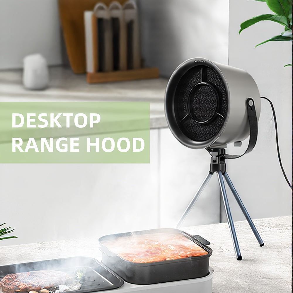 Katta suv tortish, oson tutun tozalash va issiq qozon va BBQ uchun sozlanadigan stend bilan portativ USB bilan ishlaydigan stol usti range hood.