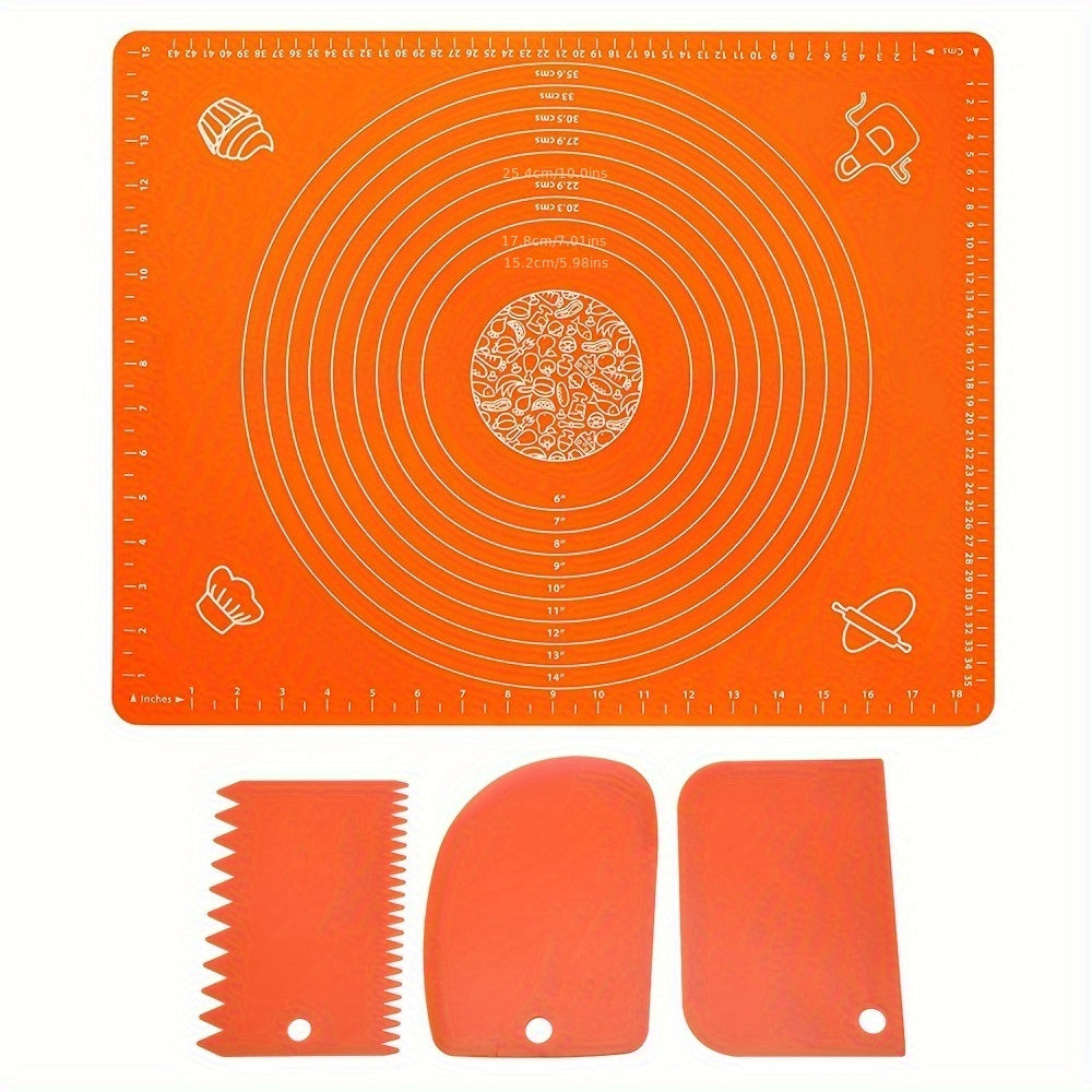 Silicone Pastry Mat Set Non-Stick Baking Mat Counter Mat Dough Board