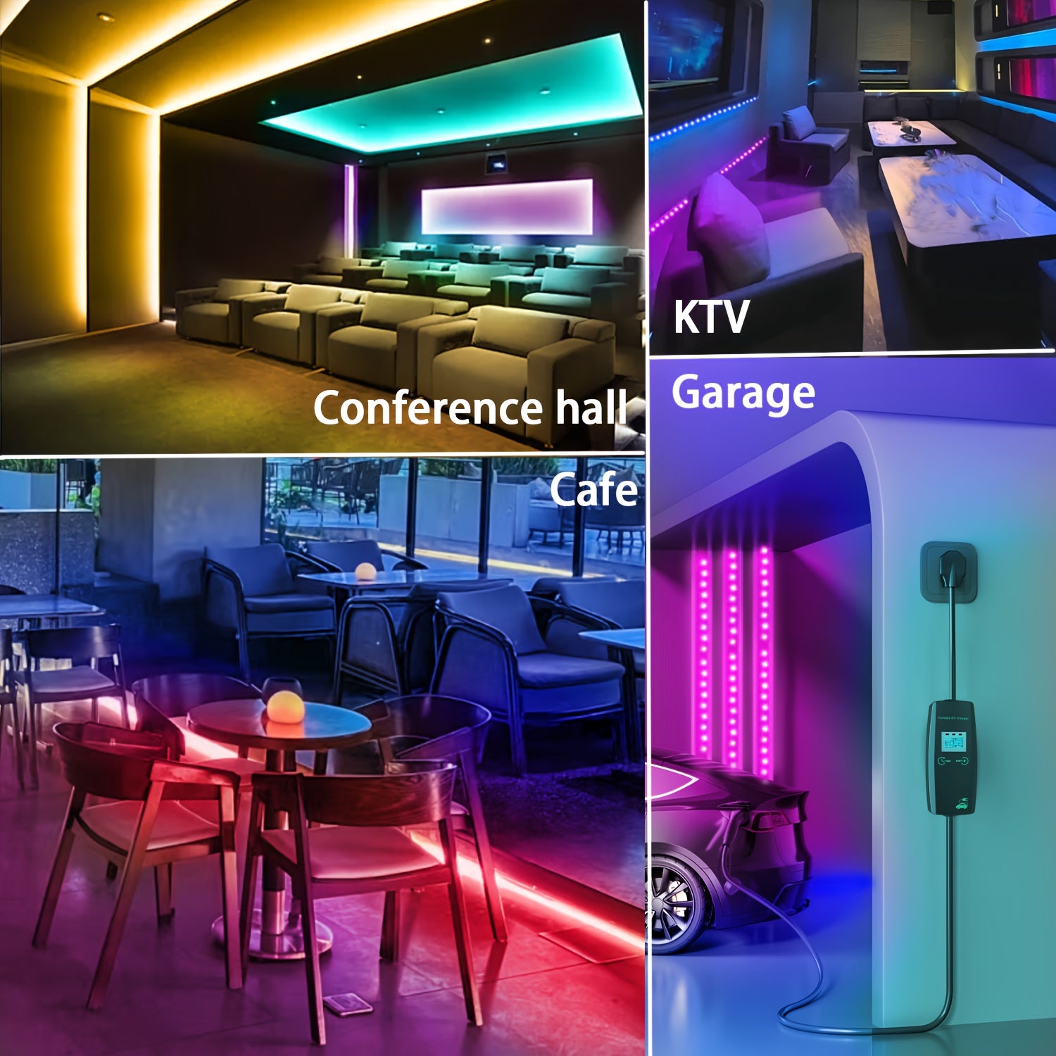 Ilova va masofadan boshqarish bilan sozlanadigan LED chiziqli chiroqlar, yotoqxona, TV, partiyali bezak uchun