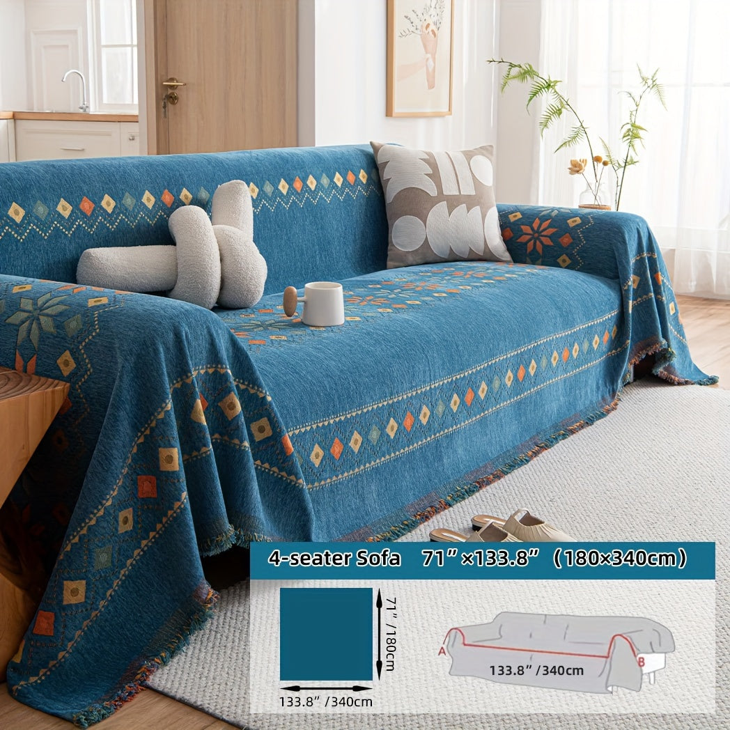 Boho-Style Sofa Cover All Seasons Non-Slip for Living Room Bedroom Office