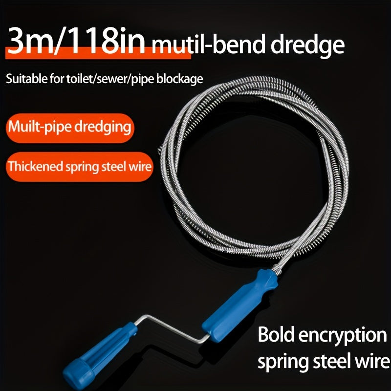 "O'zgaruvchan Quvur Tozalash Vositasi - Kanalizatsiyalarda, Hojatxonada, Oshxona va Hammom Lavabolarida, hamda Vanna to'siqlarini olib tashlaydi - Batareyalar kerak emas, Uy uchun zarur tozalash vositasi"