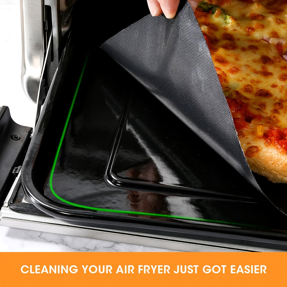 Set of 2 or 4 Non-Stick Reusable Oven Mats for 12-Inch Square Air Fryers Microwave Safe Easy to Clean