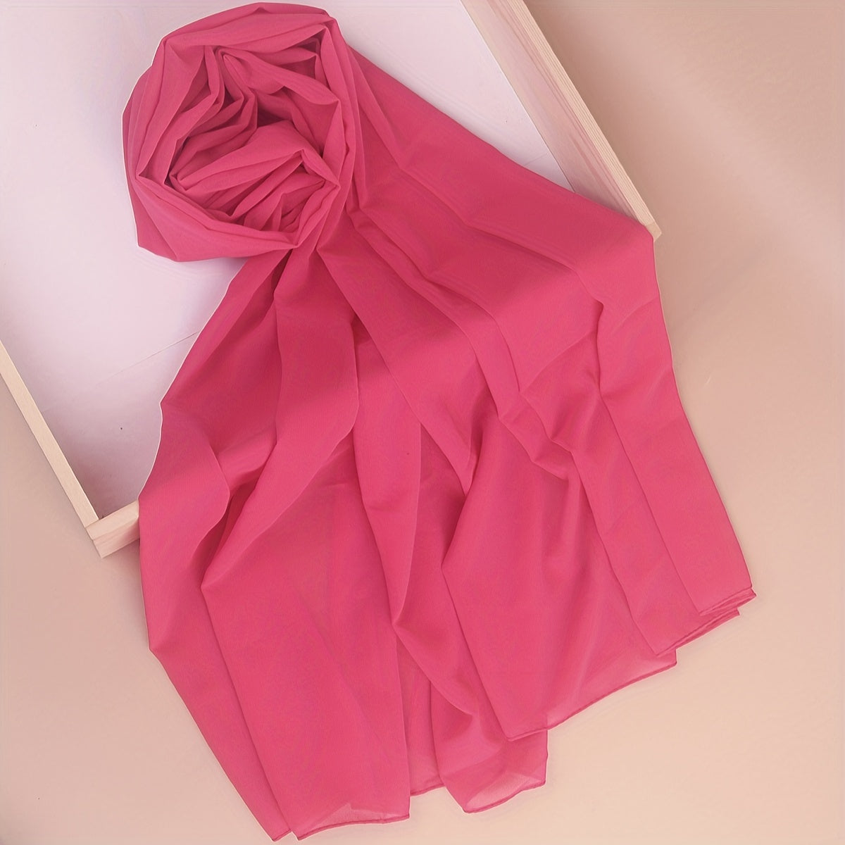 Ayollar uchun marvaridli hashamatli toʻliq rangli chiffon hijab turban sharf