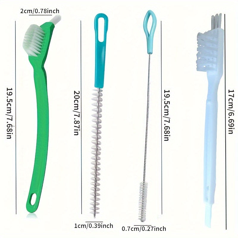 4pcs Kitchen Cleaning Brushes Set Plastic Scrubber and Pot Washers