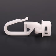 Twenty White Plastic Curtain Track Gliders with Hooks for Curtain Rails