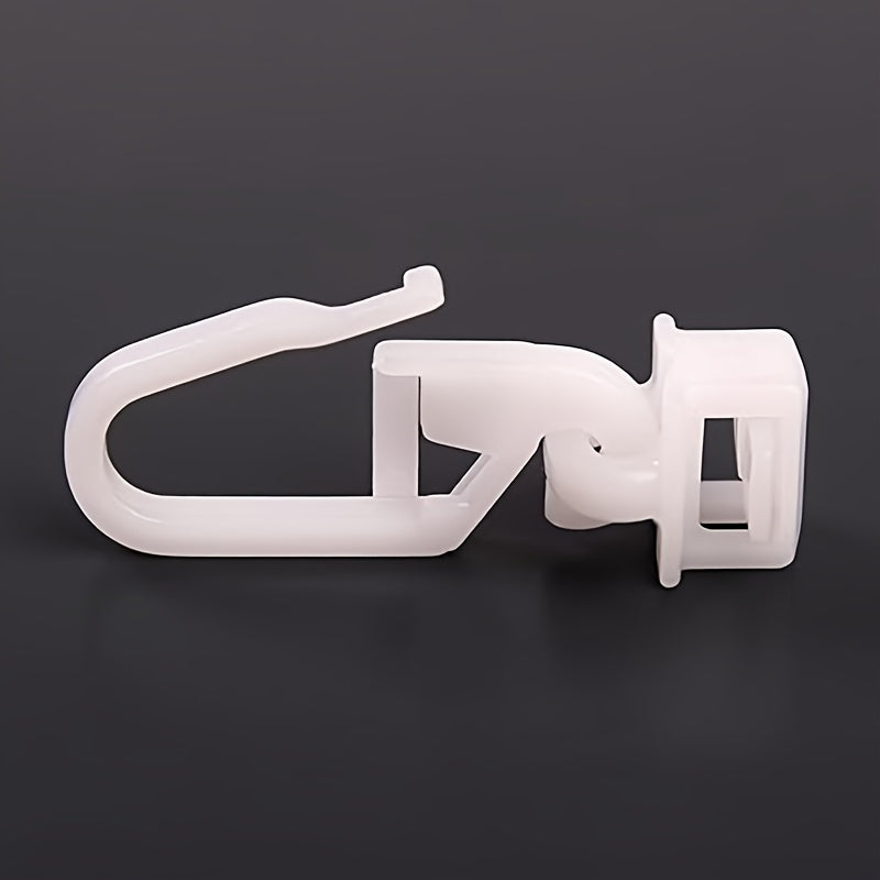 Twenty White Plastic Curtain Track Gliders with Hooks for Curtain Rails
