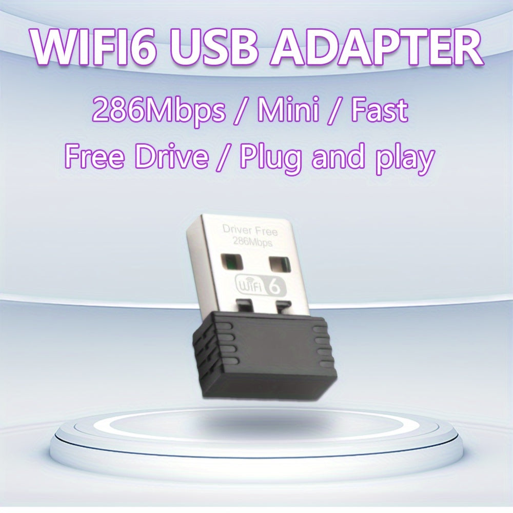 OPTFOCUS WiFi 6E USB Adapter - Yuqori tezlik 286Mbps, PC uchun mini simsiz qabul qiluvchi, ulash va o'ynash; Wink bilan mos keladi.