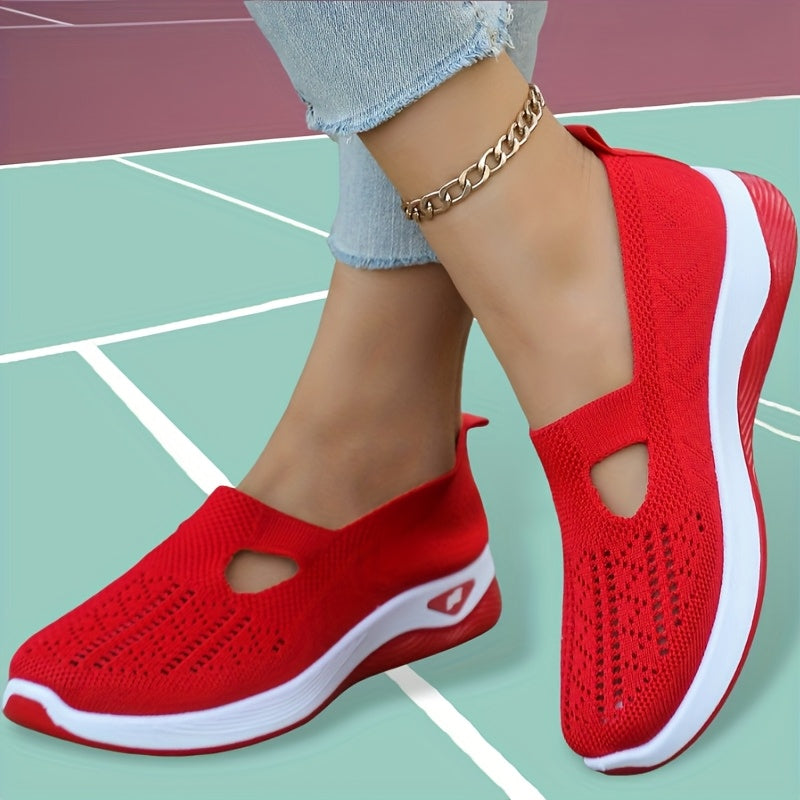 Ayollar uchun nafas oluvchi tarmoqli slip-on sport poyabzali, kundalik yurish uchun, turli ranglarda