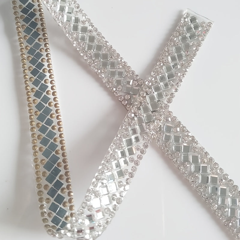 O'z-o'zidan yopishadigan rhinestone chiziq avtomobil bezatish uchun sovg'a materiallari, kumush porloq lenta