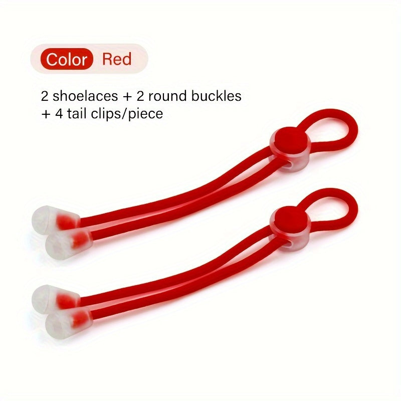 Unisex Elastic No-Tie Shoelaces with Adjustable Buckles for Sneakers