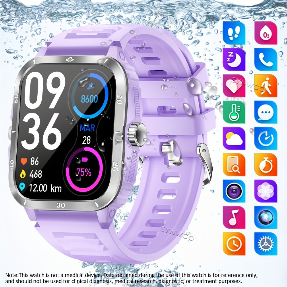 Smart Watch 4.98cm Diameter Touchscreen Fitness Tracker with Call Function and 100+ Sport Modes
