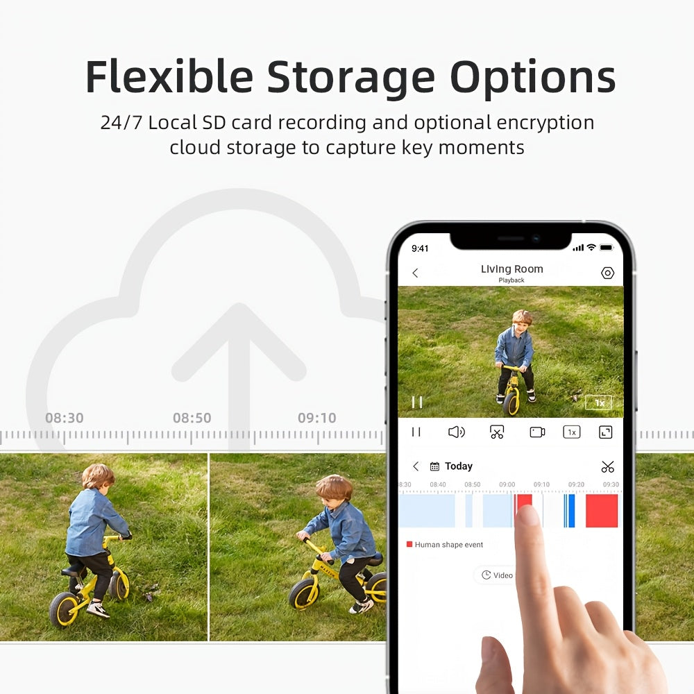 4-Piece 1080P HD Wireless Security Camera System with PTZ Night Vision Motion Alerts