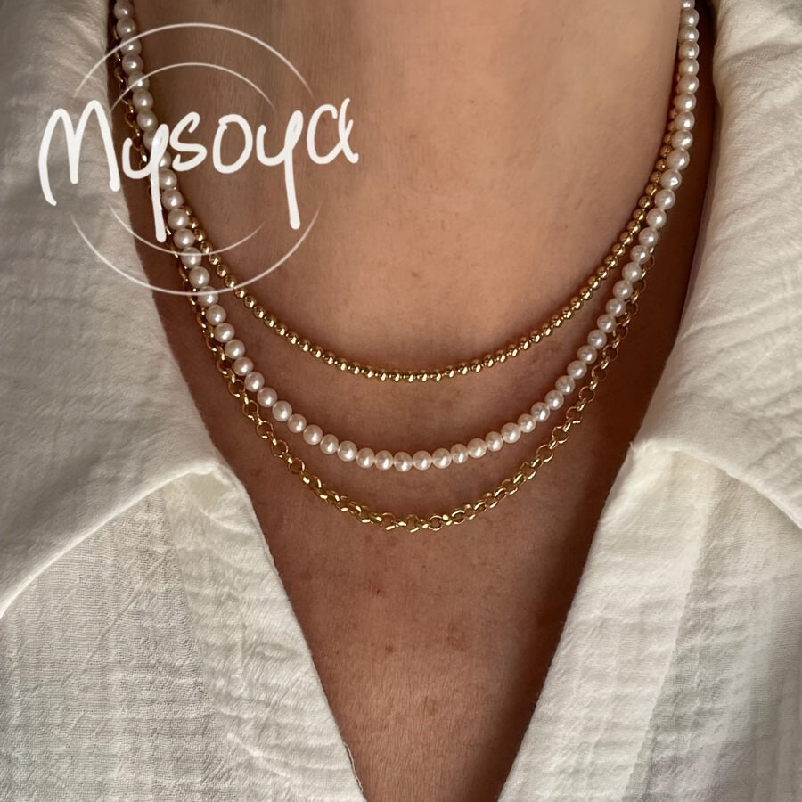 Natural White Freshwater Pearl Necklace Choker 4.5-5mm Gift Box Unisex Jewelry