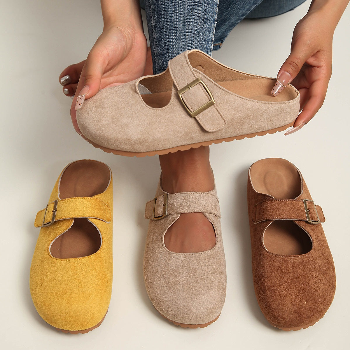 Women's Slip-On Mule Shoes Thick Sole Open Toe Casual Comfort