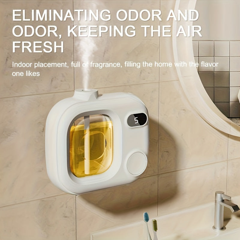 Soatni sozlash mumkin bo'lgan aqlli aromat tarqatuvchi, USB orqali zaryadlanadigan, efir moylari bilan mos keladigan va tugma bilan boshqariladigan. Ofis, yotoqxona va hammom uchun ideal. San'at asari sifatida bezatilgan, hid qo'shilmagan.