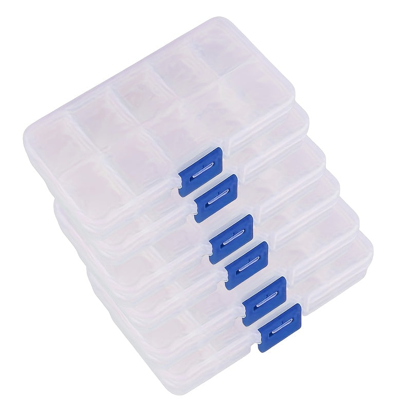 Small Transparent Plastic Jewelry Organizer Box with 10 Compartments for Earrings Rings Bracelets Necklaces