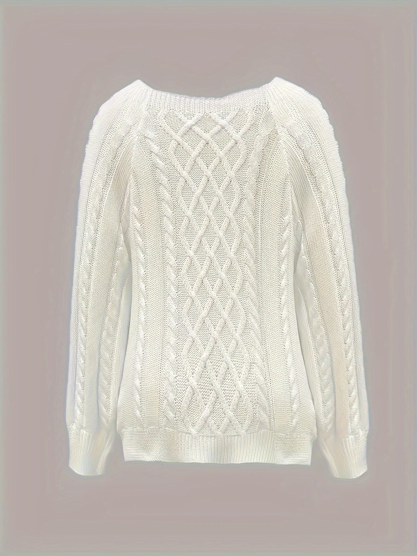 Women's Plus-Size Oversized Knit Sweater Long Sleeve Button Detail Winter Top