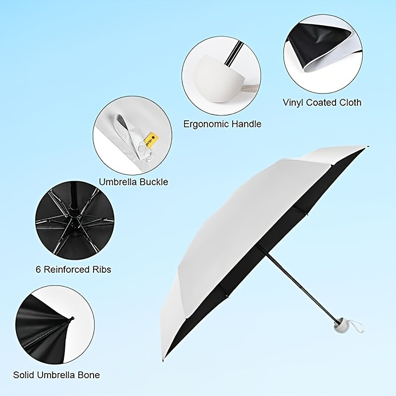 Mini Sun Umbrella with UV Protection Foldable Compact Lightweight Waterproof for Men Women