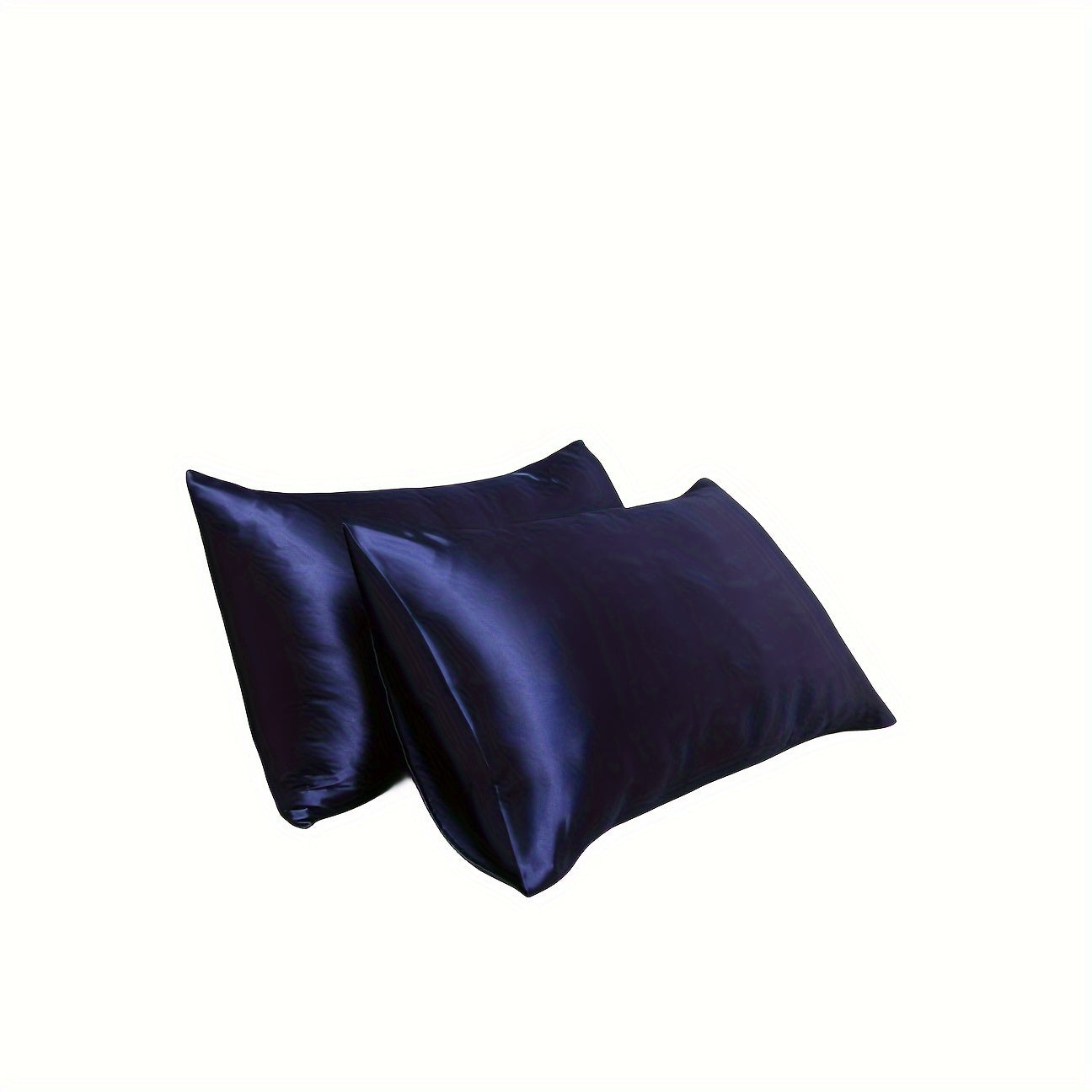 Set of 2 Satin Pillowcases 90g Envelope Closure 100% Polyester Silky Fabric