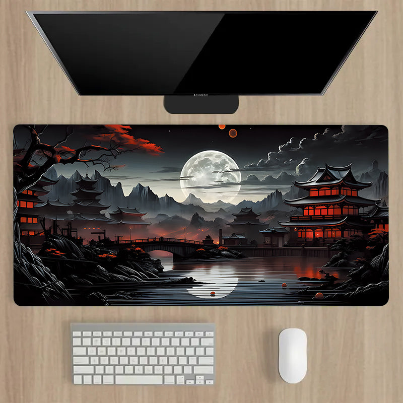 XL Japanese Fantasy Desk Mat Waterproof Non-Slip Large Gaming and Workstation Mouse Pad