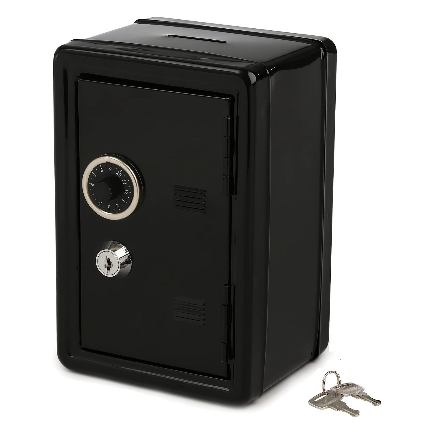 Metal Piggy Bank with Key and Combination Lock, Pull-Out Drawer, Gift Idea