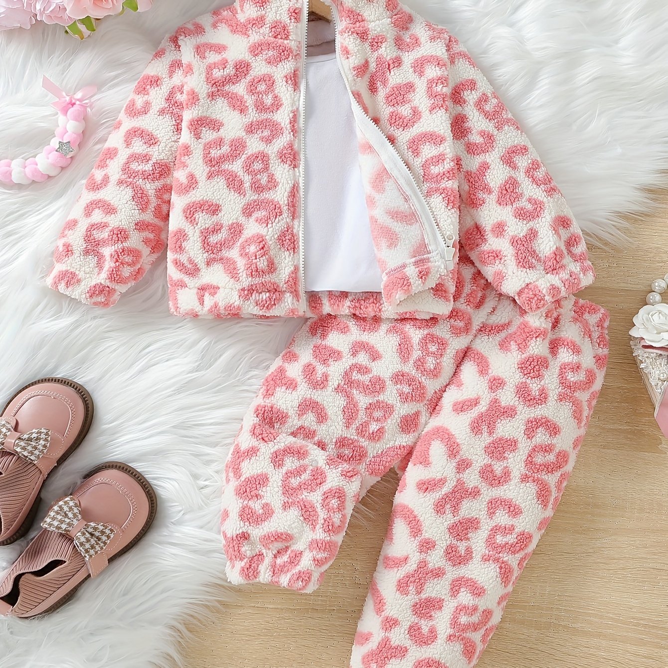 Girls' Fall Winter Outfit Set in Colorblock Polyester with Long Sleeve Top and Pants for Ages 0-3