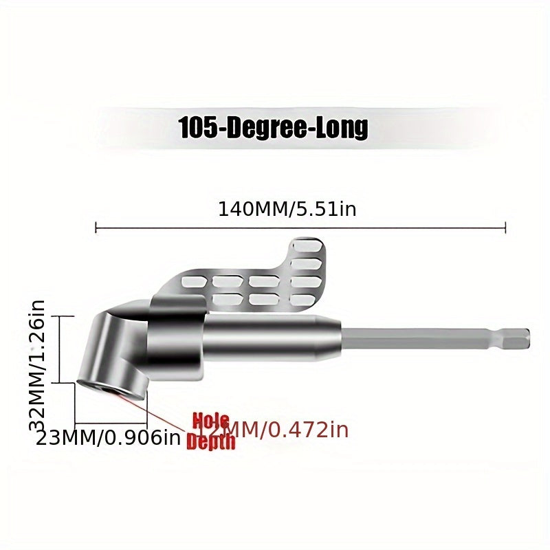 Гибкий вал для электродрели с металлическим соединением для отвертки под углом 105 градусов