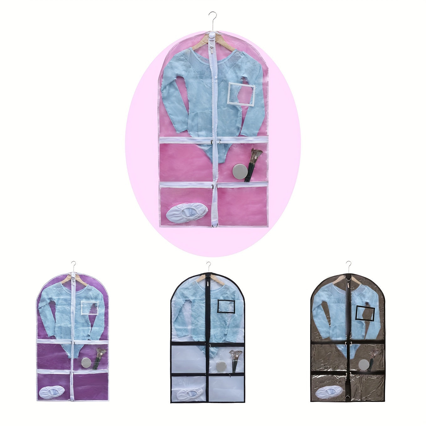 Organizador de disfraces de baile para niños, bolsa colgante impermeable para faldas y ropa