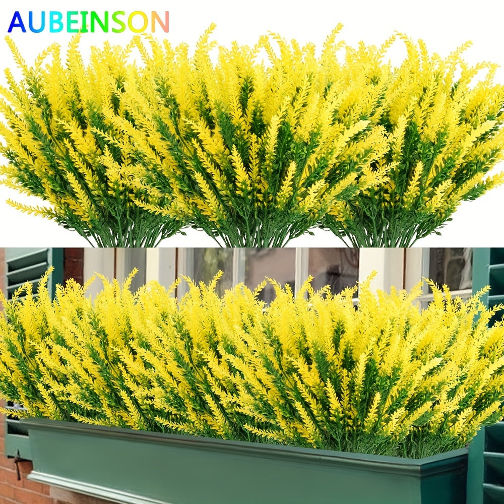 Artificial Lavender Flowers 8 Bundles UV-Resistant Outdoor Decoration