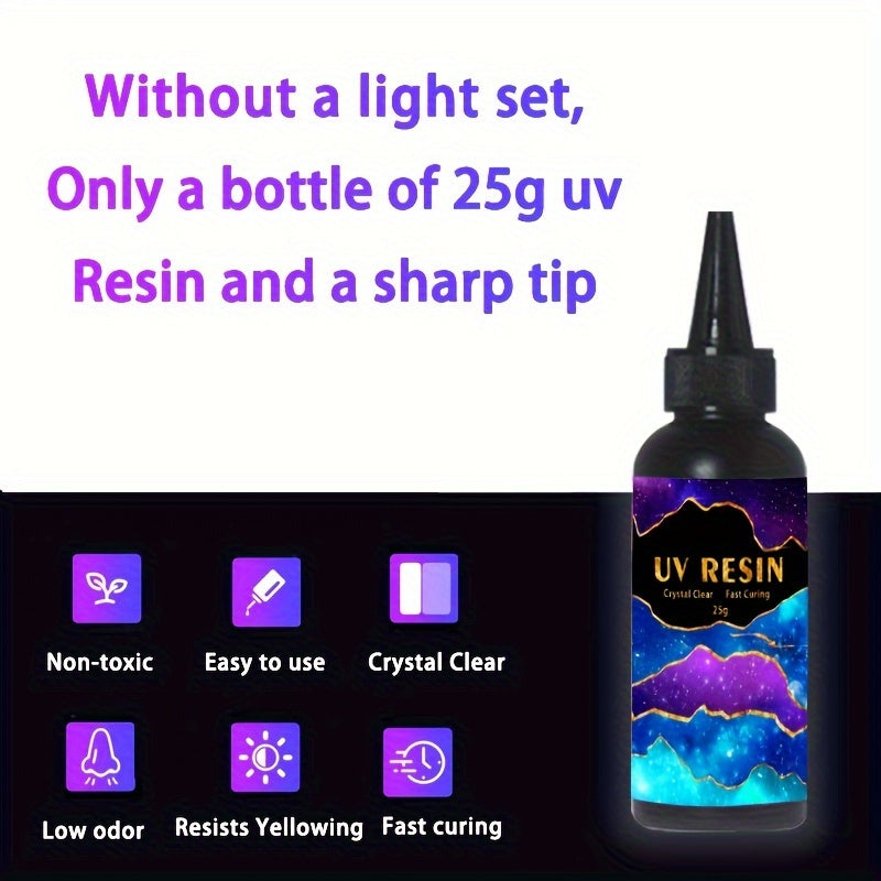 UV Resin Kit 10g 25g 60g 100g Clear Hard Epoxy for Jewelry and Art Projects