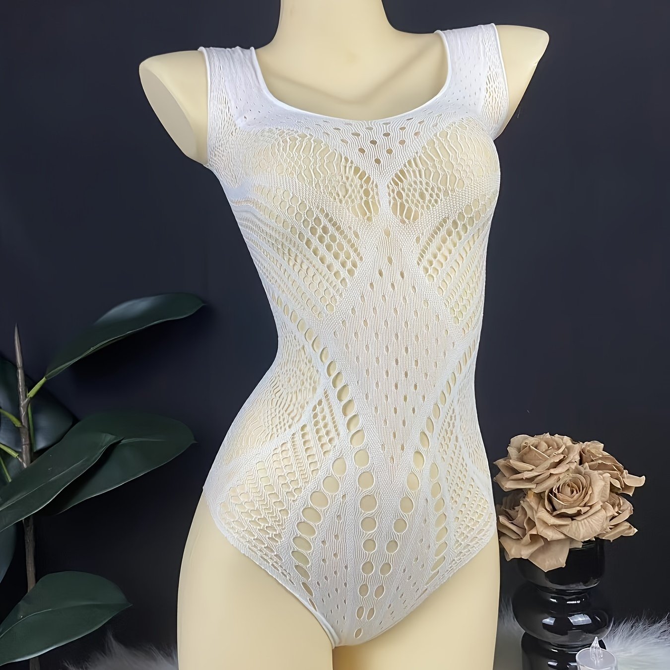 Women’s Floral Embroidered Mesh Crop Top Sexy Sheer Lingerie