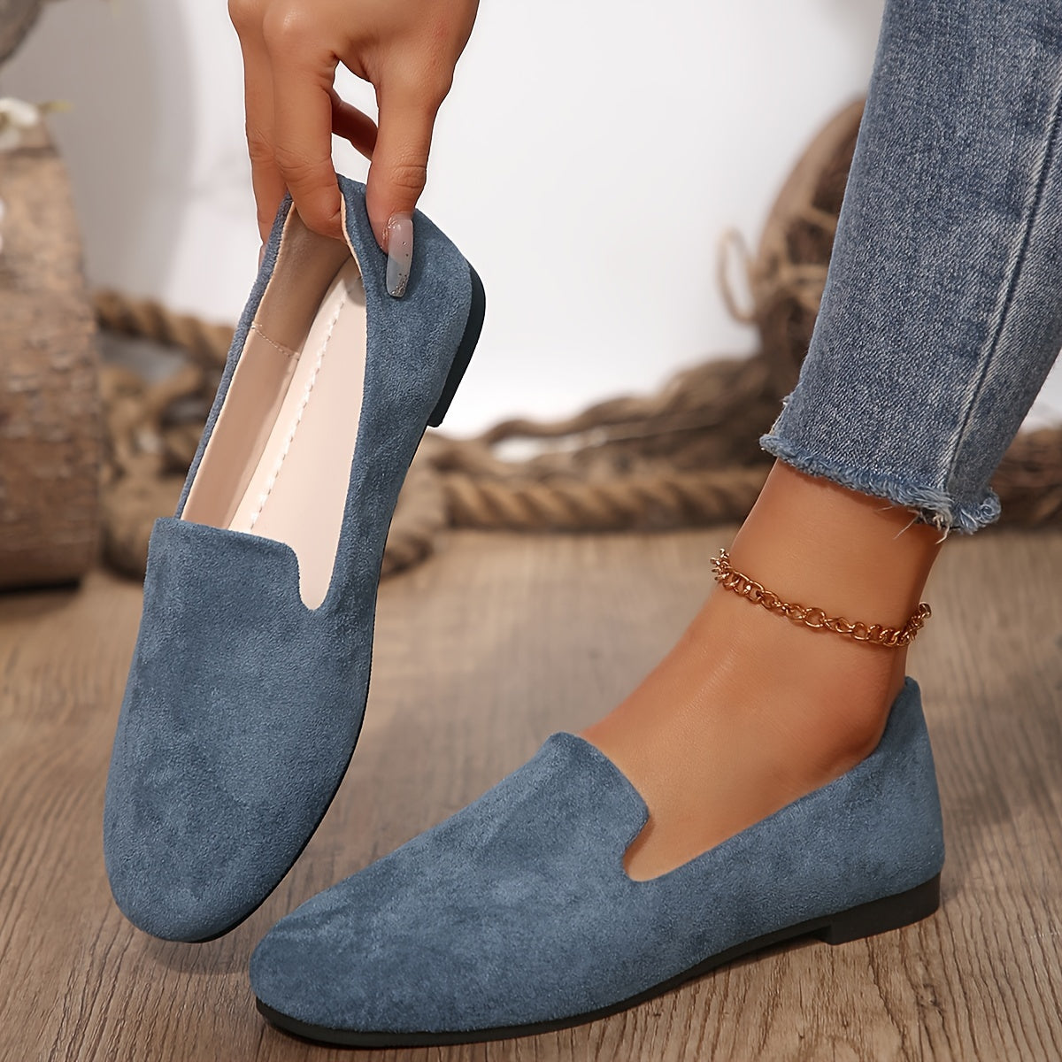 1 Juft Nafis Ayollar Loferlari Matodan Yasalgan, Sun'iy Ichki Qism va Mustahkam Plastik Taglik bilan