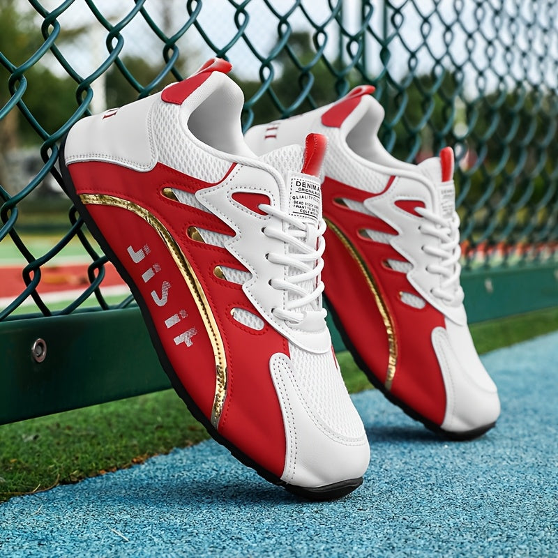 Men's Low Top Casual Sneakers with Lace-Up PU Upper Fabric Lining TPU Sole