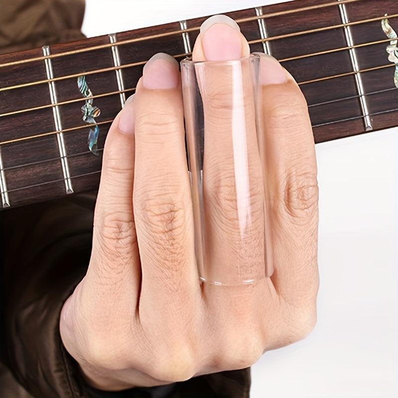 Guitar Slide Stick and Finger Ring Set Stainless Steel Clear Glass Bakelite Accessories
