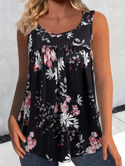 Plus o'lchamli ayollar uchun tropik gul bosma yengil sportiv keng fit polyester spandex pullover