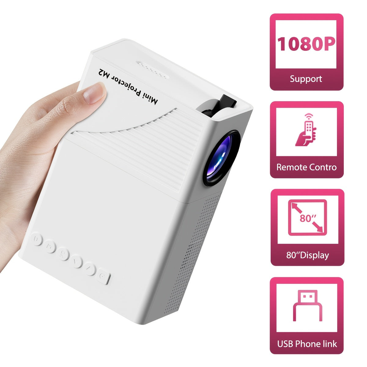 Mini Home Theater Projector 1080P LCD 3D Ready USB AV Compatible with Remote