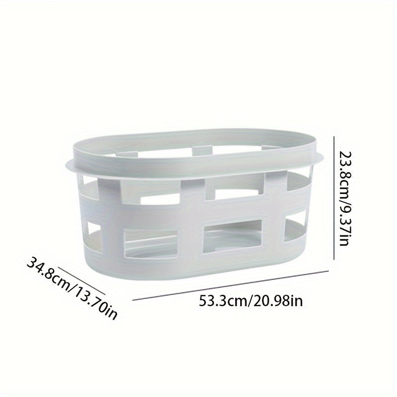 Large Capacity Plastic Laundry Basket with Multiple Compartments for Clothes and Toys
