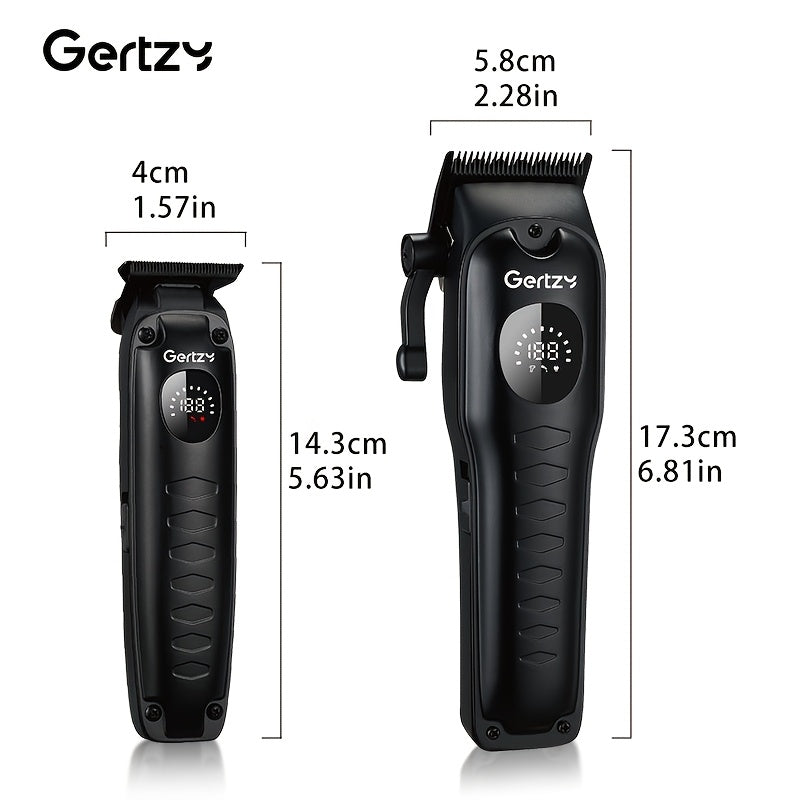 Electric Hair Clipper Set with USB Rechargeable Lithium Battery and Digital Display for Men and Barbers