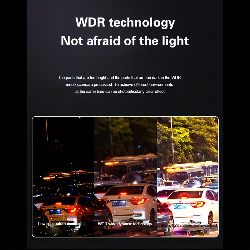 Car Dash Cam with 64G High-Speed Memory Card HD Dual Front and Rear Recording 3.16-Inch IPS Screen