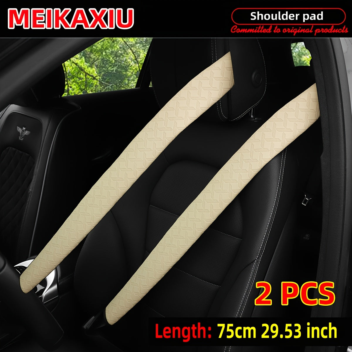 Unisex faux teri belbog‘i yelka pad sayohat avtomobil aksessuarlari 75cm