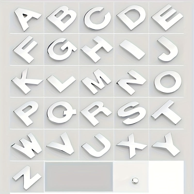 Car 3D Letter Car Stickers Metal Car Body Word Mark Silver Tail Mark